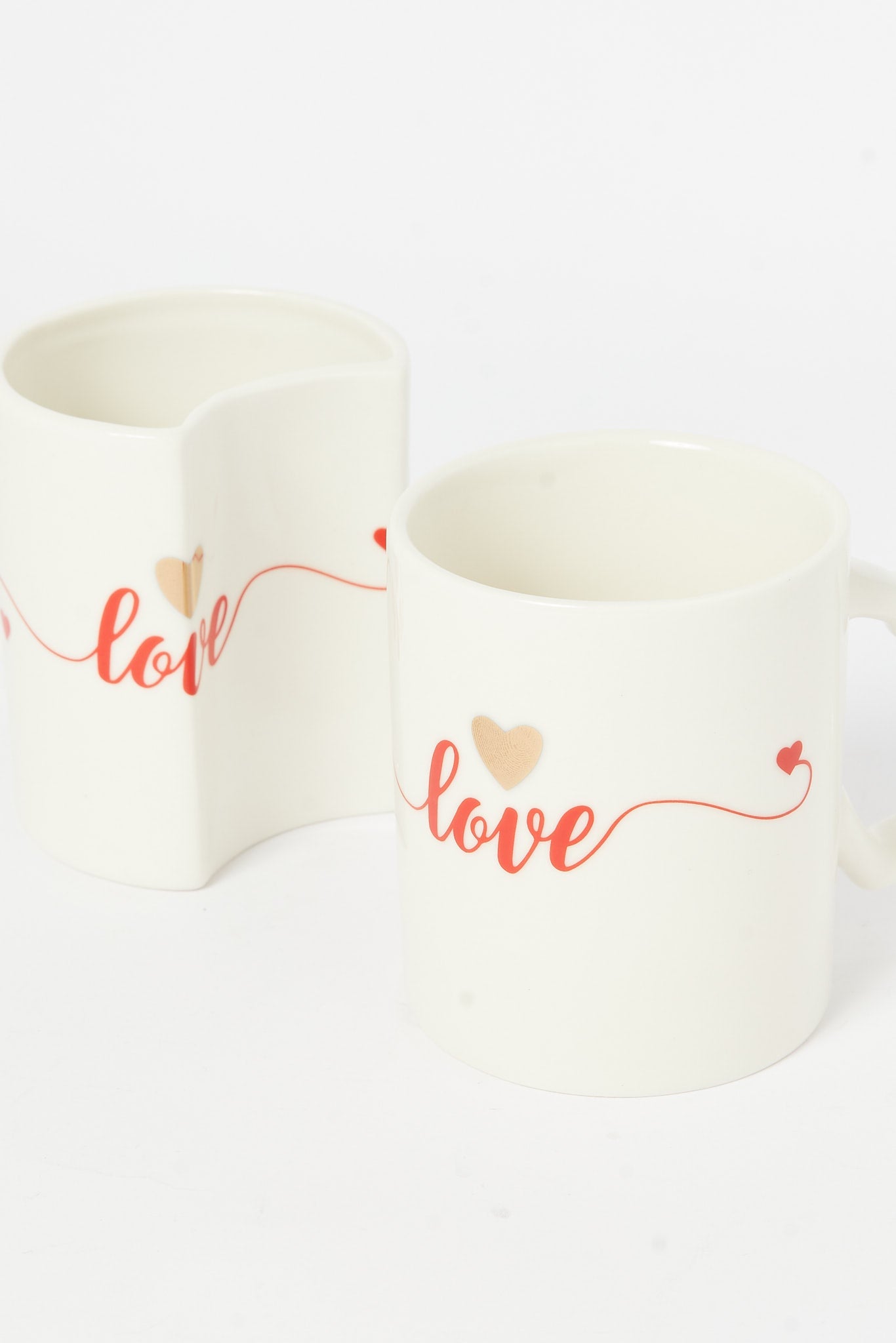 Buy White Heart Shape Mug Set (2 Piece) For Home 124433035 In Kuwait 